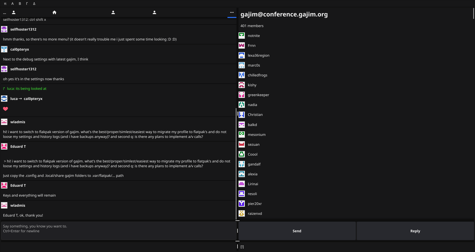 Screenshot of Pi on desktop Linux.